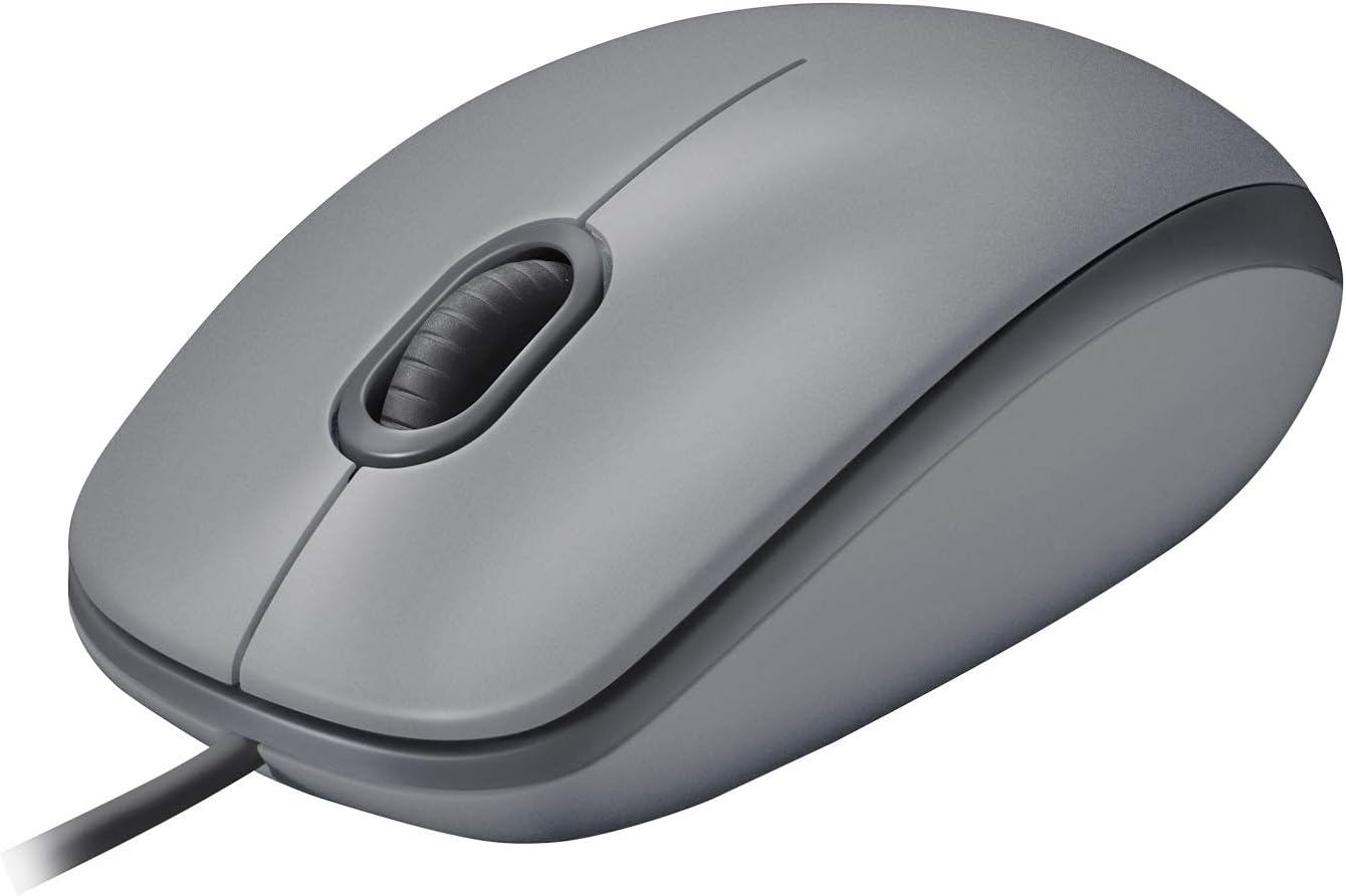 Logitech M110 USB Wired Silent Mouse, Gray with Quiet Click technology for Laptop, Notebook, PC and Mac, USB-A Connection, Right and Left Hand Use
