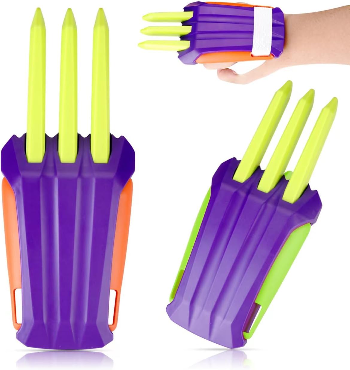 3D Printed Retractable Radish Wolf Claws Telescopic Knife Novelty Decompression Toys for Kids Halloween Costume Cosplay Props 2PCS