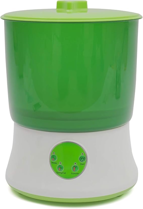 Seed Sprouter 2 Layers Bean Sprouts Machine Automatic Intelligence Electronical Seed Sprout Maker Homemade, Food Grade, 360 Degree Sprinkler
