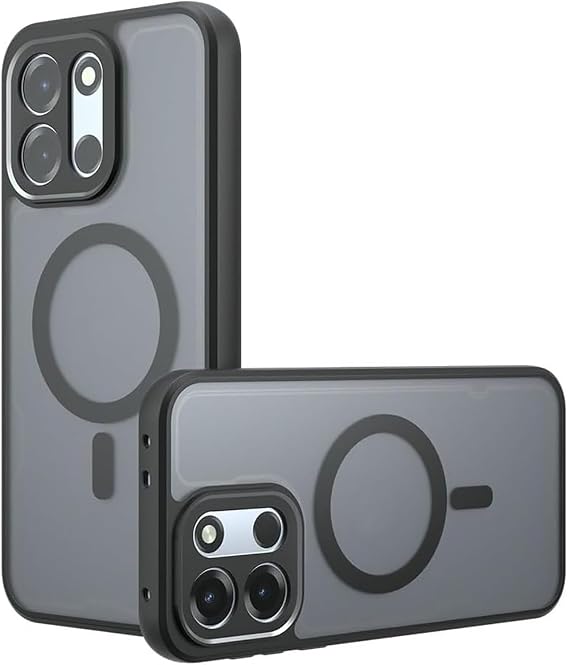 OnePlus Nord 6用 ケース 磁気 レンズカバー 保護 落下防止 指紋防止 マット ソフトフレーム ハードバックケースブラック、OnePlus Nord 6用