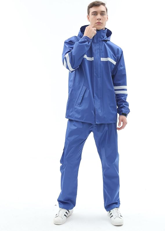 Waterproof Rain Suit for Men Women, Durable Rain Jacket and Pants 2 Piece