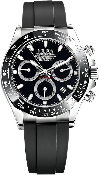 MASTOP Pagani Design Daytona Homage Men's Watch Panda Analog Quartz Japan Movement Chronograph Luxury Wrist Watch Business Waterproof Silicone Strap Sports Pagani Watches for Men