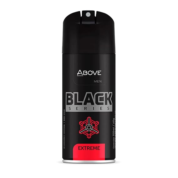 ABOVE Black Series Body Spray, Extreme, 2.12 oz - Deodorant - Woody Fragrance - Masks Perspiration Odors - Long-Lasting Dry Spray - Cruelty-Free