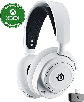 SteelSeries Arctis Nova 7X Wireless Multi-Platform Gaming Headset Neodymium Magnetic Drivers 2.4GHz+Bluetooth 38Hr USB-C Battery AI Mic Xbox Series X|S, PC, PS5, Switch, VR, Mobile - White