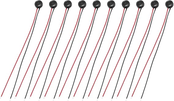 MECCANIXITY 20 Pcs Electret Microphone Condenser Pickup, 4mm Dia Mini MIC Electret Condenser with 60mm Wire Leads 58dB for Audio, Black