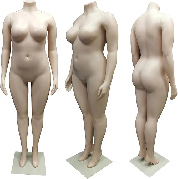 Female Mannequin Headless Style,Plus Size Mannequin Female Curvy Full Body, Material: Plastic(988M)