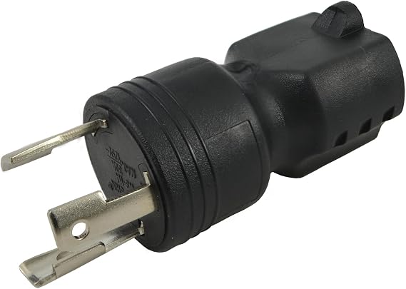 Conntek 30126-BK L5-30P 30-Amp 125-volt Locking Male Plug for 15 to 20-Amp Straight Blade Female Connector Adapter