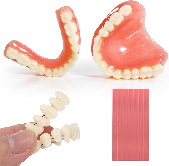 Do It Yourself Denture Fake - Temporary Teeth Top and Bottom Teeth - DIY Denture Kit - Temporary Denture Kit for Women and Men - Make Your Perfect Smile At Home - 0814-1