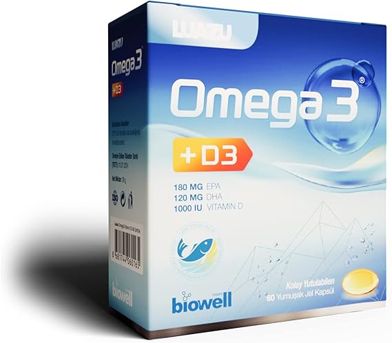 LUAZU Biowell Omega3+D3 1000Iu 60 Softgel Balıkyağı