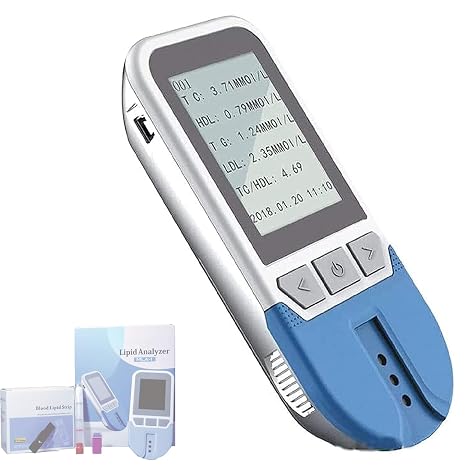 Cholesterol Test Meter, 5 In 1 Multifunction Lipid Monitor Meter, with 25 Strips, 500 Groups Data Storage, Precision Measurement, Easy To Use, for Home Lipid Analyzer Health Care Machine