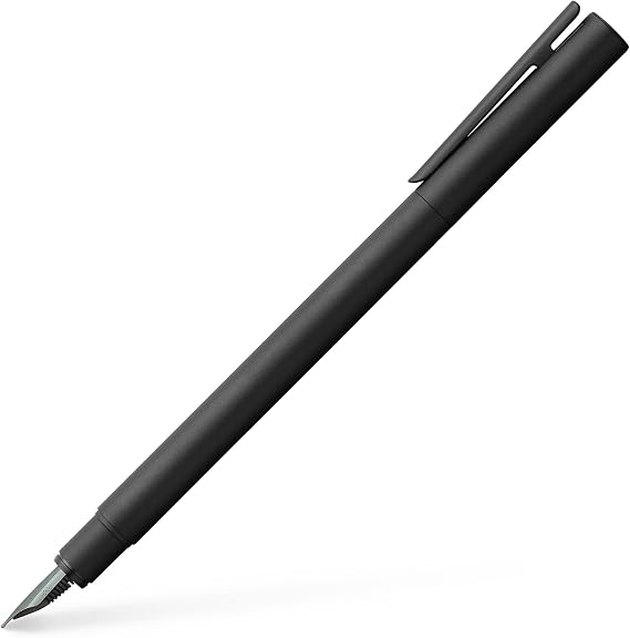 Faber-Castell NEO Slim Fountain Pen, Black Matte - Extra Fine | Elegant fountain pen with slim metal barrel and high-quality stainless steel nib