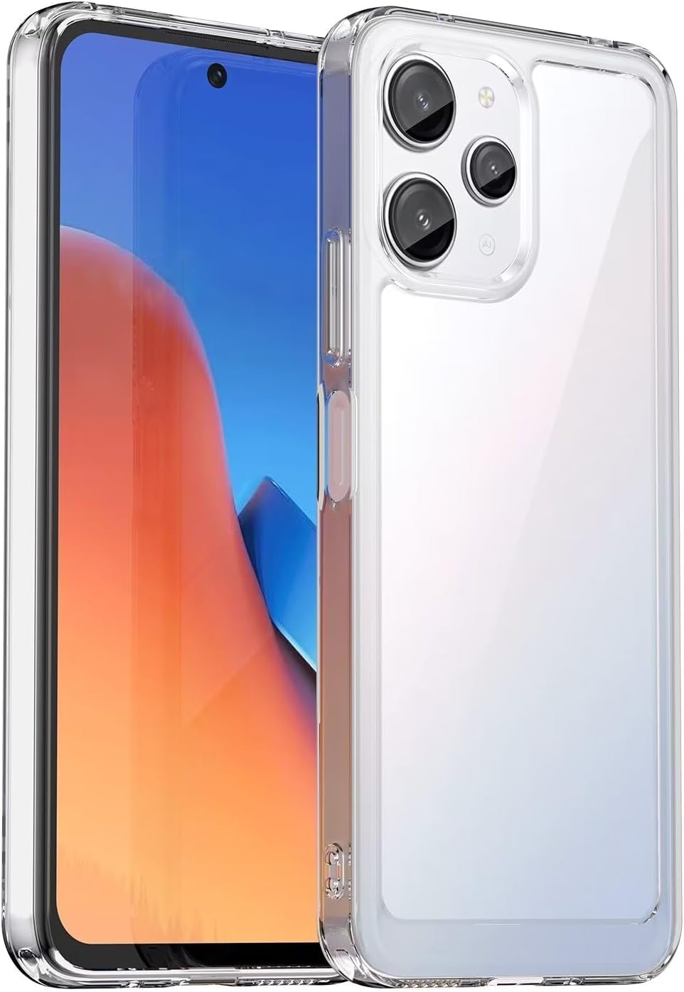 Phone Case for Redmi 12 Case, Redmi Note 12R/Poco M6 Pro/Redmi 12R Case Ultra Thin Premium Clear Hard PC Back+Soft TPU Bumper Silicone Shockproof Cover Cases for Xiaomi Redmi 12 Crystal Clear