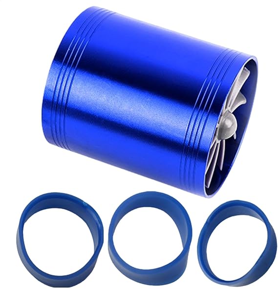 Car Air Turboinator, Turbine Intake Turbocharger - Air Engine Turbo Parts Turbocharger | Automotive Replacement Aluminum Double Fan Engine Turbocharger