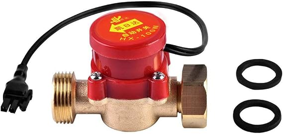 Water Flow Sensor Switch Pipe Boosting Pump Automatic Electronic Pump Control for Shower Low Water Pressure Solar Heater Water Circulation,100W 2-Port 1/2" 3/4" PT Thread