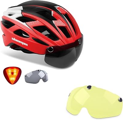 Bike Helmet,Shinmax CPSCCPC Certificated Bicycle Helmet with Detachable Magnetic GogglesBlackYellow