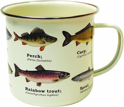 Gift Republic Fish Enamel Mug, 1 Count Pack of 1, multi, 450 milliliters