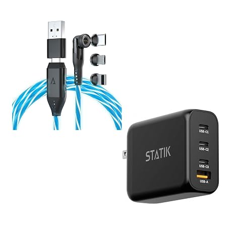 Statik 360 Globright Pro (6ft Blue) & GaN Charger (100W)