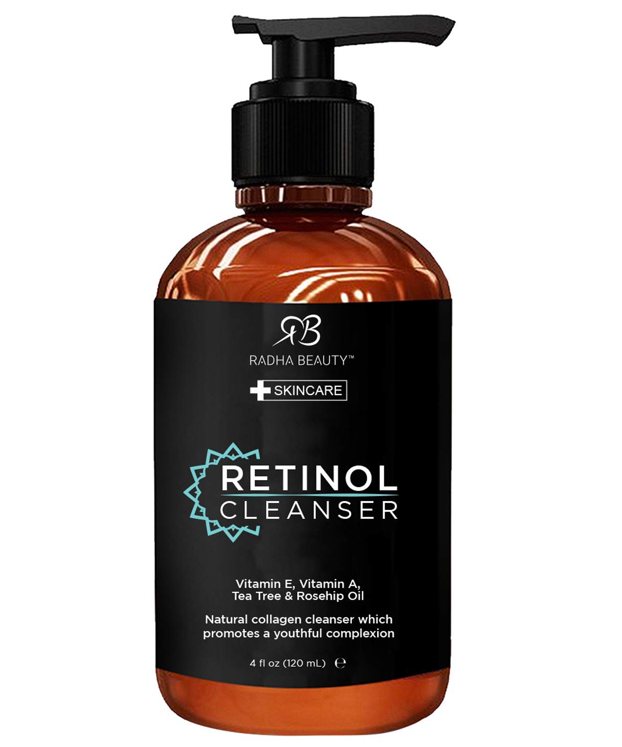 Radha Beauty Retinol Facial Cleanser, 4 fl. oz - Cleans Pores on Oily, Dry & Sensitive Skin
