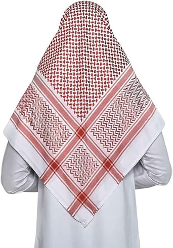 Keffiyeh Arab Head Covering Scarf for Men Sheikh, Islamic Muslim Turban Emirates Dubai Men Headwear Hijab