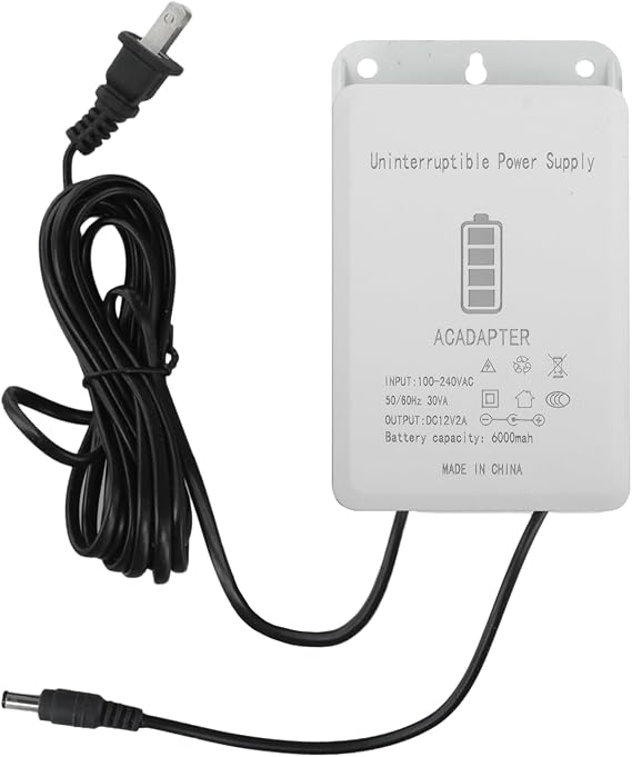 12V-2A Uninterruptible Power Supply for MINI UPS for Battery Backup Interface with 6000mAh Capacity for Outdoor Cameras and Security
