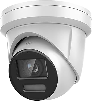 4MP Full Time Color PoE IP 24/7 Color Night View H.265+ Turret 2.8mm Built in Mic and Speaker Strobe Light Alarm Compatible with Hikvision DS-2CD2347G2-LSU/SL