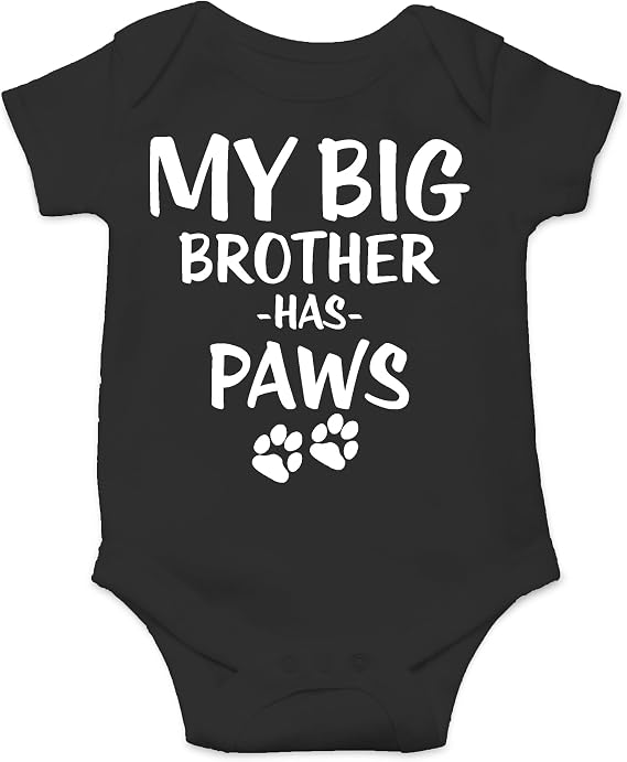 AW Fashions My Big Brother Has Paws Baby Bodysuit Cute Funny Newborn Outfit Adorable Clothes Girl Romper