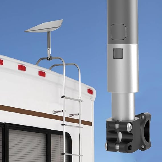 Starlink Rv Ladder Mount, Starlink Roof Rack Mount, Starlink Mount with Pipe Adapter for RV, Starlink Pole Mount,Load-Bearing 200lbs, Installation Range 0.8-1.17 (All Aluminum)