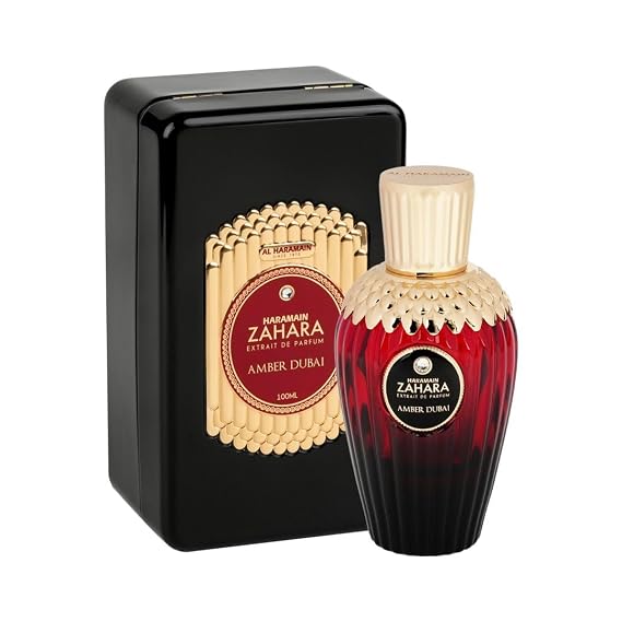 Al Haramain Zahara Amber Dubai - Luxurious Extrait De Parfum Spray - Floral Fragrance with Vanilla, Amber, Patchouli - Perfume for Women - 3.33 oz