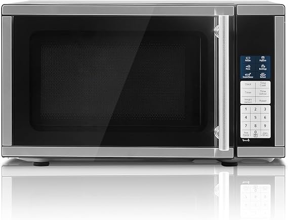 SMETA Countertop Microwave 0.7 Cu.ft, 700W Compact Small Microwave, 10 Power Levels, 6 Auto Menus, One-Touch Express and Turntable, Child Lock, Small Space for Apartments, Dorms, Kitchen, Easy Clean