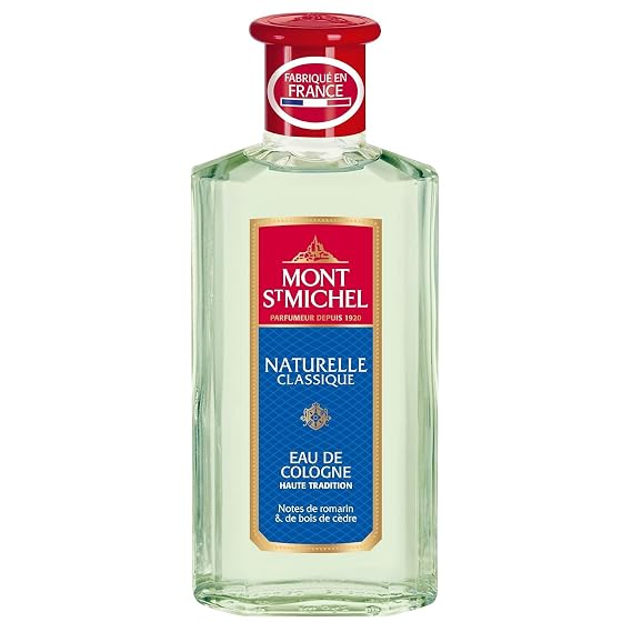 Mont St Michel Naturelle Classique Eau de Cologne 500 mL Fresh French Unisex Cologne with Rosemary & Cedarwood | Light Everyday Aromatic Fragrance