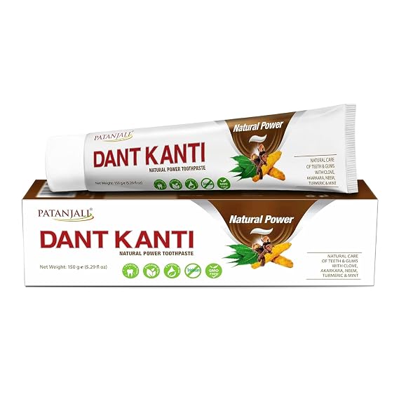 Patanjali Dant Kanti Natural Toothpaste - 150 g / 5.29 fl oz | Packaging May Vary (150g or 200g)