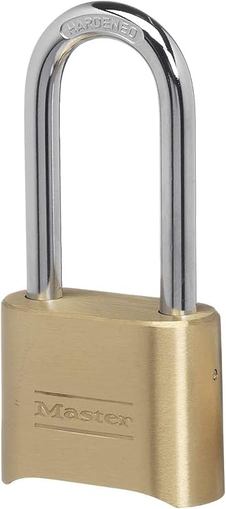 Master Lock Combination Padlock Outdoor Brass Long Shackle Lock 175DLH