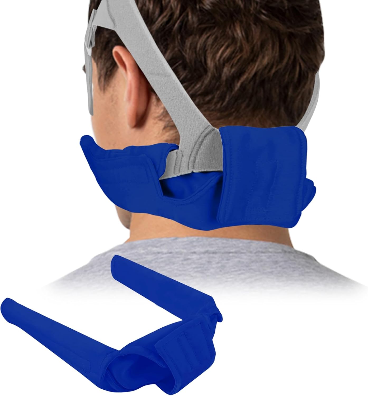 Satin CPAP Neck Pad for CPAP Headgear Straps, Breathable CPAP Covers, Comfort CPAP Strap Cushions, CPAP Mask Strap Covers for Reducing Headgear Pressure and Cheeking Red Marks Dark Blue