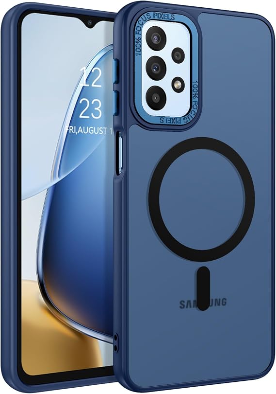 GUAGUA for Samsung Galaxy A23 Case Compatible with MagSafe Magnetic Cases Slim Translucent Matte Skin Feeling Shockproof Protective Anti-Scratch Phone Case for Samsung Galaxy A23 5G/4G, Blue