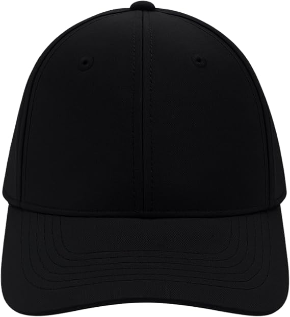 Perlotus Unisex Spor Kep Şapka Mikro Polyester Kumaş 6 Parça Havalandırmalı Ayarlanabilir Metal Tokalı Dört Mevsim Hafif Yazlık Şapka Siyah