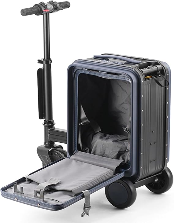 Smart Electric Luggage, Portable Rideable Suitcase, Aluminum Frame Suitcase, 20L Capacity, Load 264 LBs, One-Button Telescopic, TSA Coded Lock, Removable Battery, for Travel and Vacation,Blue