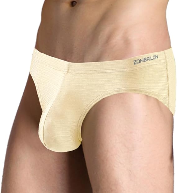 ZONBAILON Mens Sexy Silk Underwear Pack Bulge Enhancing Pouch Stretch Bikini Briefs for Straight Men M L XL 2XL 3XL