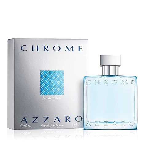 Azzaro Chrome Eau de Toilette - Fresh Aquatic Mens Cologne - Citrus, Woody, Musky Fragrance -Fresh Notes of Bergamot - Everyday Wear - Classic Summer Beach Scent - Luxury Perfumes for Men