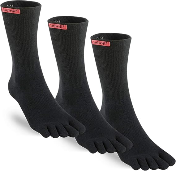 Injinji Men's Sport Original Weight Crew 3-pk Black L none