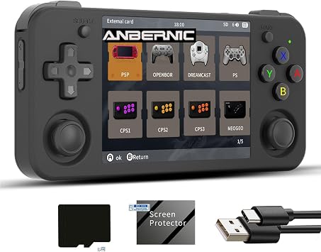 rg35xx h Retro Game Emulator Anbernic 35xxh with a 64G Card Pre-Loaded Games rg35xxh 3.5 IPS Screen Supports 5G WiFi Bluetooth HDMI and TV Output