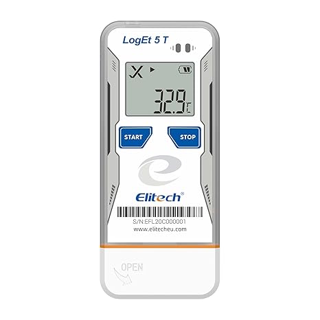 Elitech Digital Temperature Data Logger USB, Reusable Temp Recorder with Shadow Data, Auto PDF & CSV Reports for Windows & macOS, 32,000 Data Points, Fridge Thermometer LogEt5T