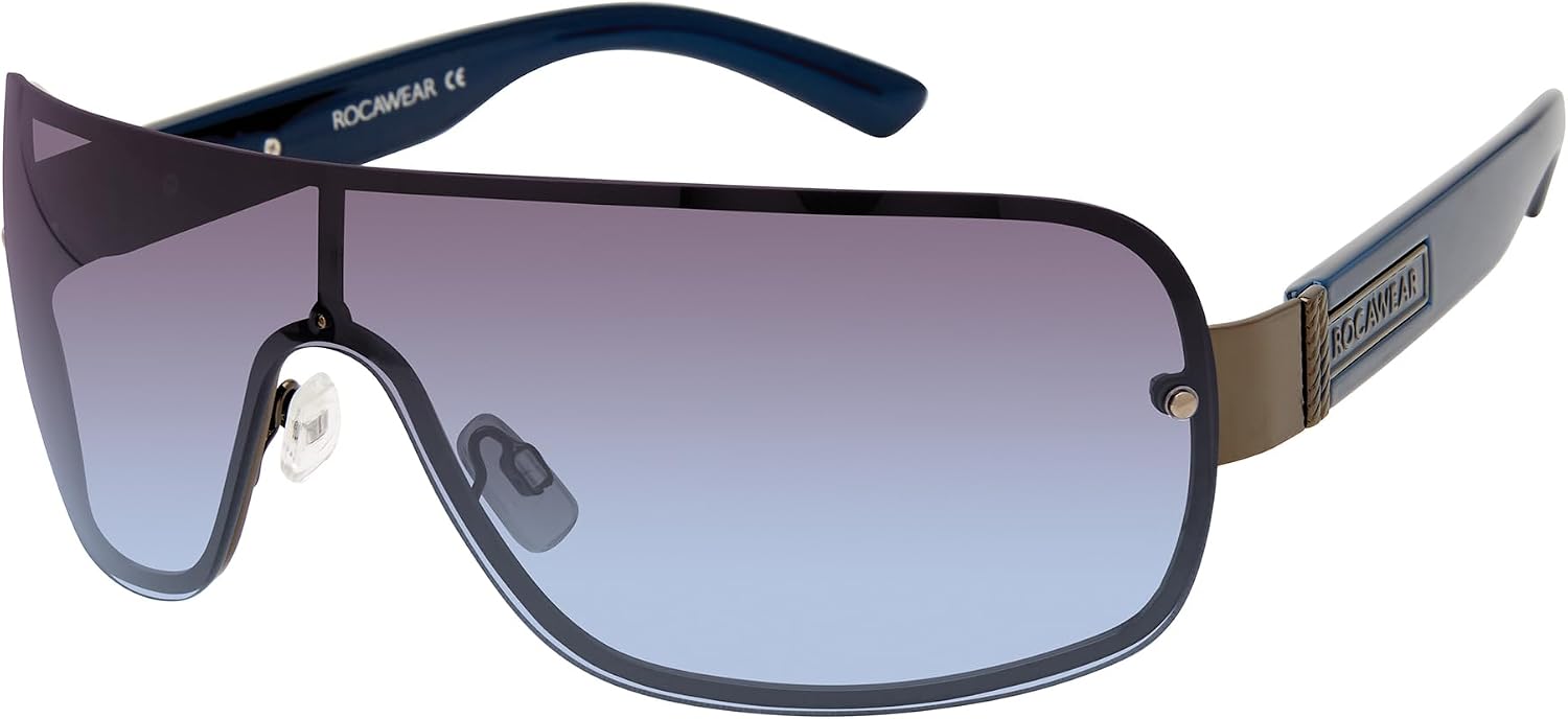 Rocawear Metal Shield UV400 Protective Rectangular Sunglasses