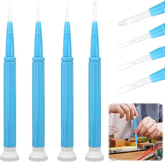 4PCS Plastic Ceramic Screwdriver,Non-Conductive Slotted Adjusting Screwdriver Set for High-Frequency Circuit Adjustment,Small Screwdriver Set for Electronics,Watchmaking,Precision Equipment