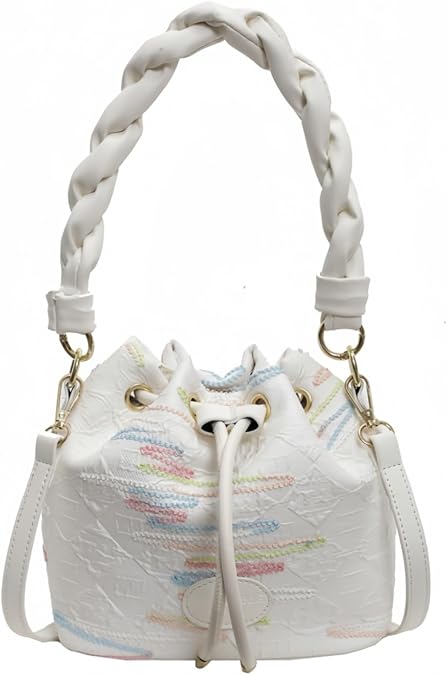 Small Bucket Bags for Women, Mini Crossbody Tote Bag with Detachable Shoulder Strap, Girls Top Handle Handbag