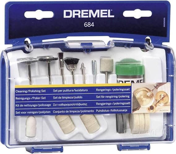 Dremel 684 parlatma aksesuarı, çok amaçlı aletler için, temizlik ve cilalama için 20 aksesuar seti