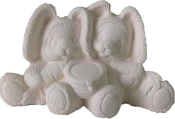 Cuddle Bunny Bear 9 1/2" x 7" x 4" Ceramic Bisque