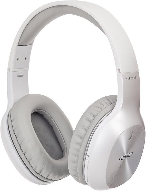 Edifier W800BT Bluetooth Headphones - Over-The-Ear Wireless Headphone, 75 Hours Long Playback, Lightweight - White