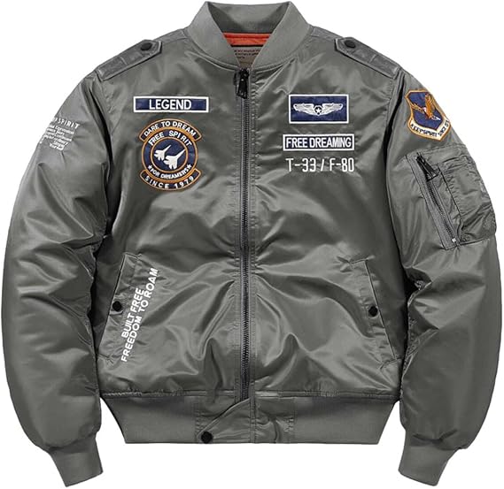 TangDao Men’s Bomber Jacket Windproof Warm Fleece Winter Coat Multi Pocket Military Style Padded Lined Flight Jacket