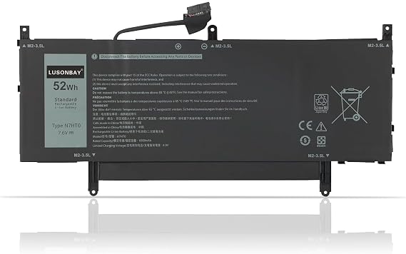 N7HTO Laptop Battery Repalcement for Dell Latitude 9510 9520 / Latitude 9520 2-in-1 New Battery for TVKGH V5K68 0PKW00 089GNG 0HYMNG 7.6V/52Wh