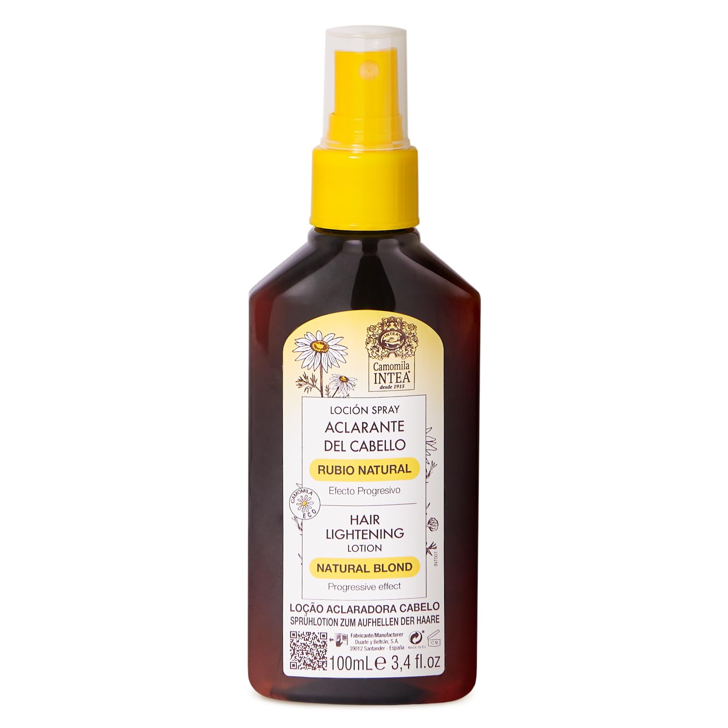 Camomila Intea Blonde Spray – Chamomile Hair Lightener with Gentle Color – No Ammonia or Parabens – 3.4oz